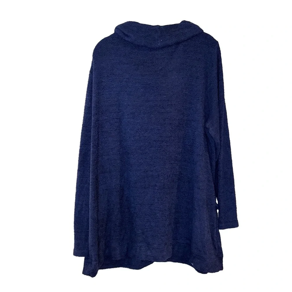 Chicos Knit Pullover Sweater Long Sleeve Cowl Neck Tunic Plush Soft Size 3 XL